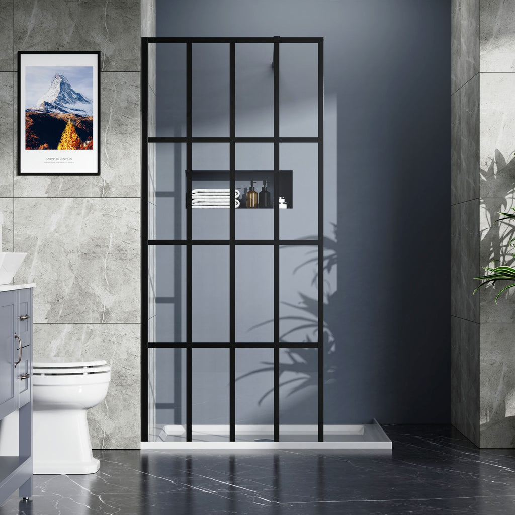Black Full-Frame Fixed Shower Screen