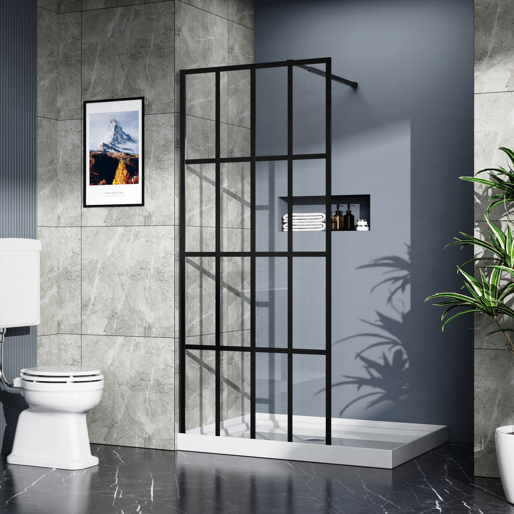 Black Full-Frame Fixed Shower Screen