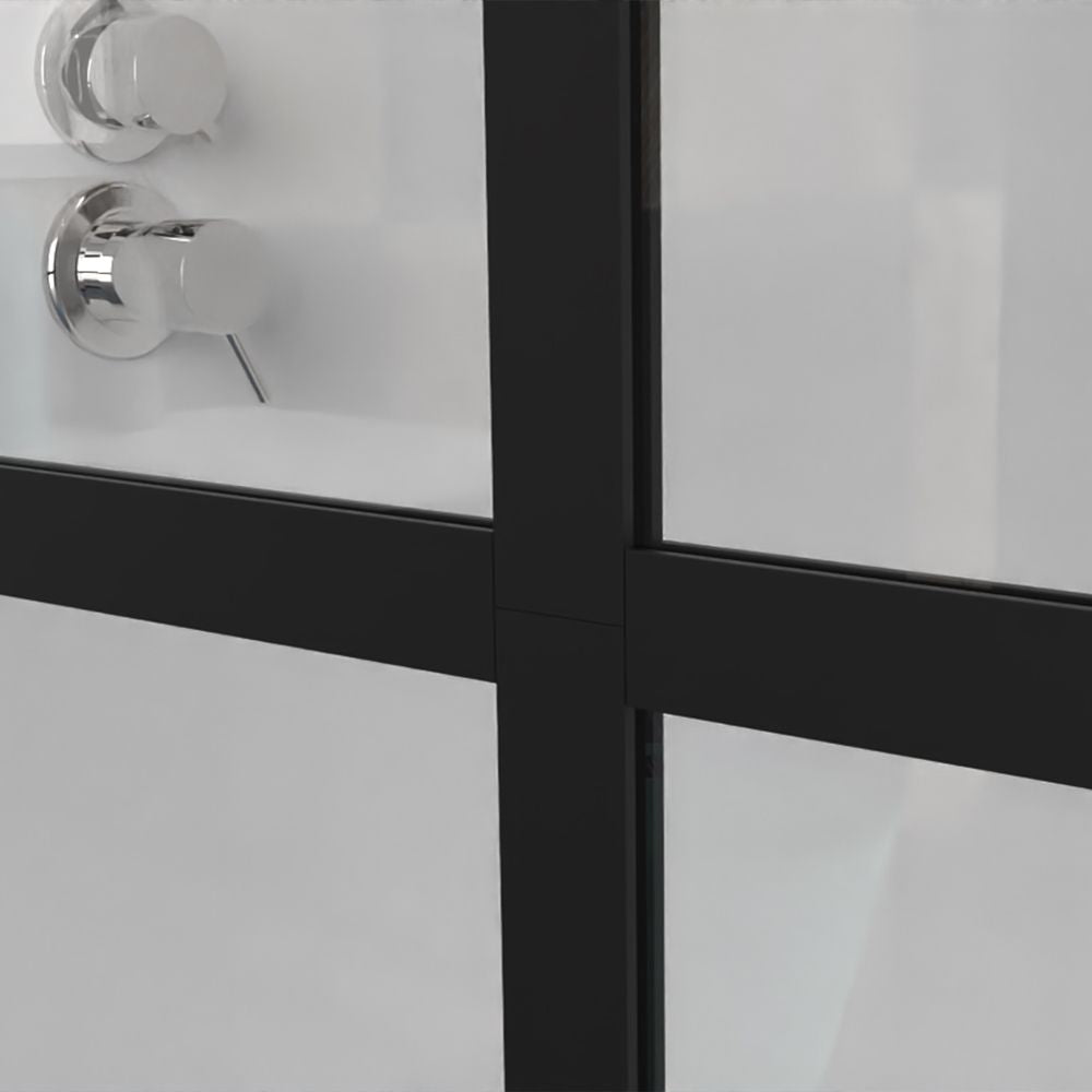 Black Full-Frame Fixed Shower Screen for Walk-In Wet Rooms