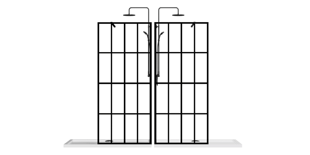 Black Full-Frame Fixed Shower Screen for Walk-In Wet Rooms