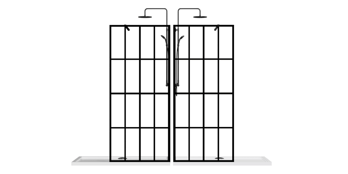 Black Full-Frame Fixed Shower Screen for Walk-In Wet Rooms