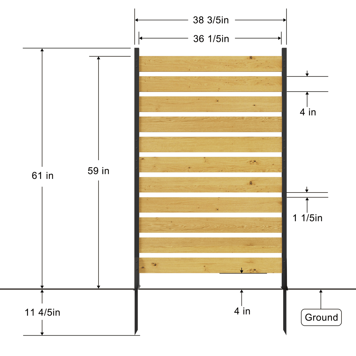 Goodyo Cedar Outdoor Privacy Screen Panel