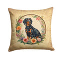 Gordon Setter and Flowers Decorative Throw Pillow