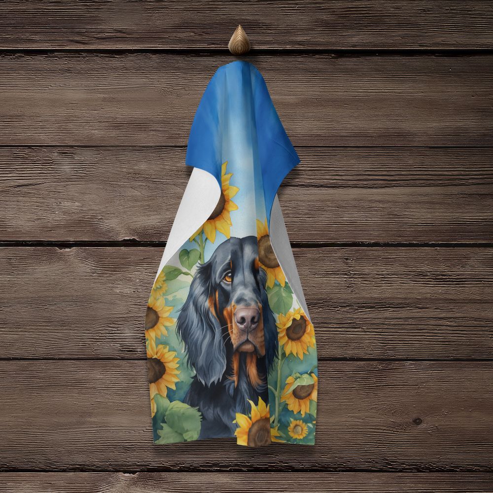 Gordon Setter in Sunflowers Dual-Sided Kitchen Towel