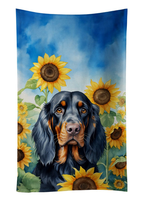 Gordon Setter in Sunflowers Dual-Sided Kitchen Towel