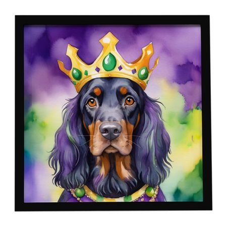 Gordon Setter King of Mardi Gras Framed Wall Art