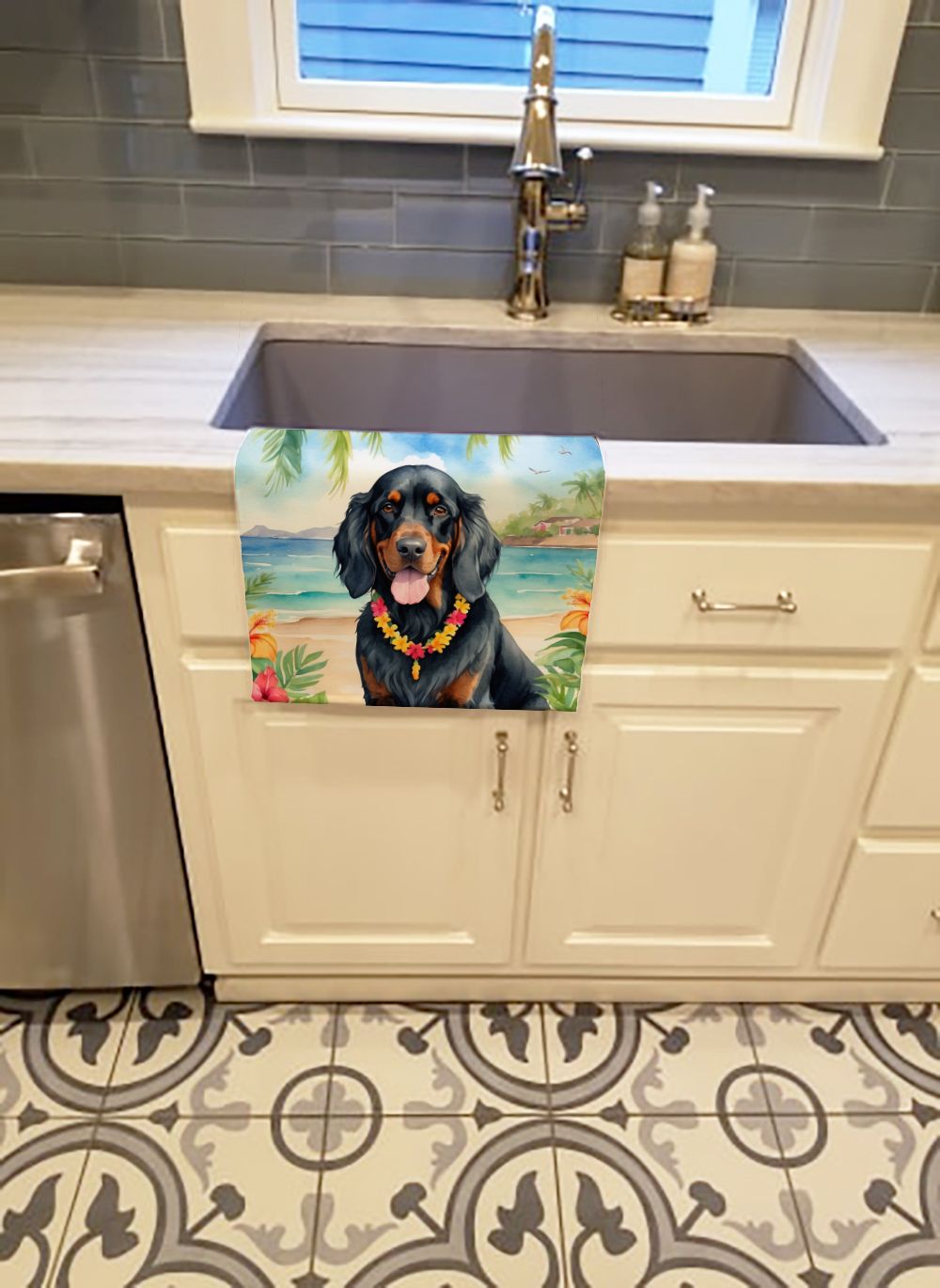 Gordon Setter Luau Dual-Sided Kitchen Towel