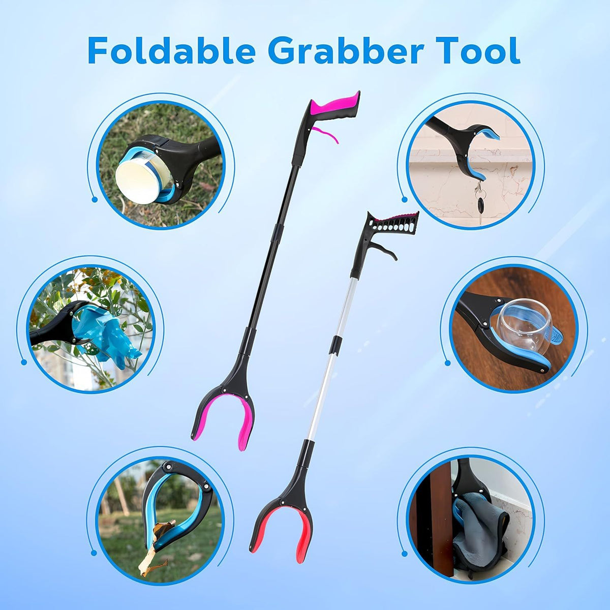Extra Long Foldable Grabber Reacher Tool for Easy Reach