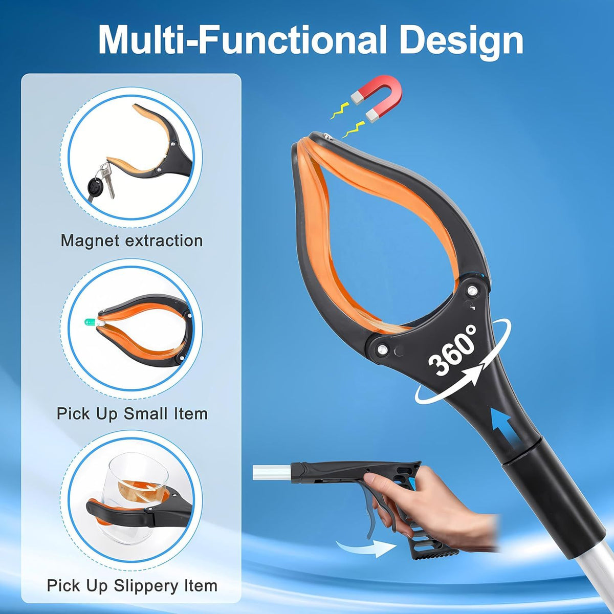 Extra Long Foldable Grabber Reacher Tool for Easy Reach
