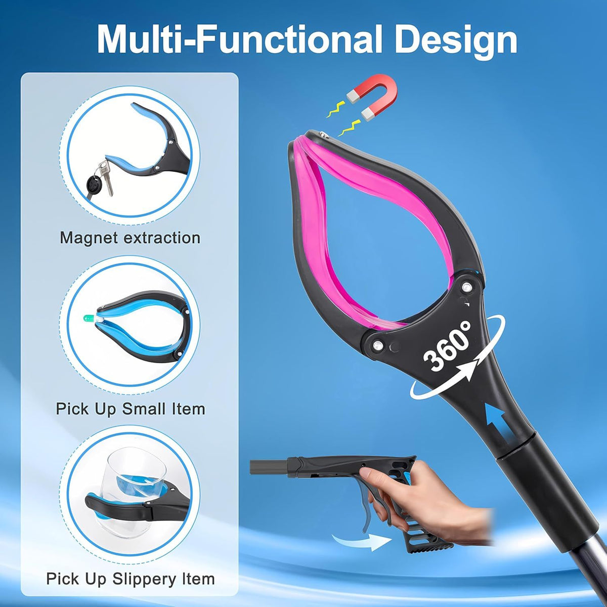 Extra Long Foldable Grabber Reacher Tool for Easy Reach