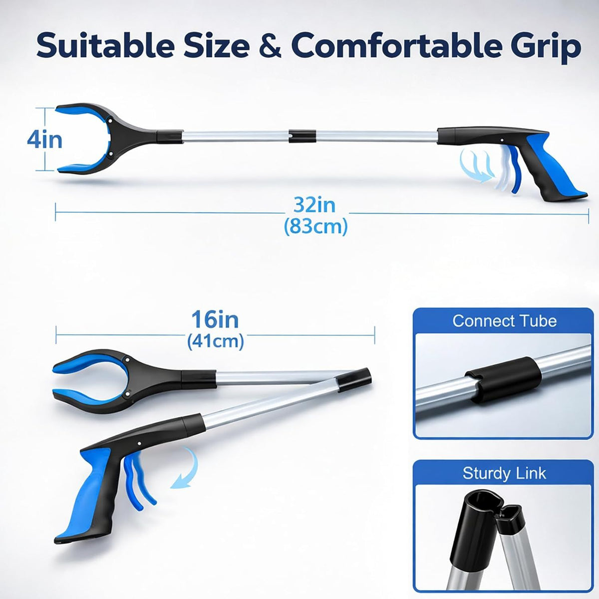 Extra Long Foldable Grabber Reacher Tool for Easy Reach