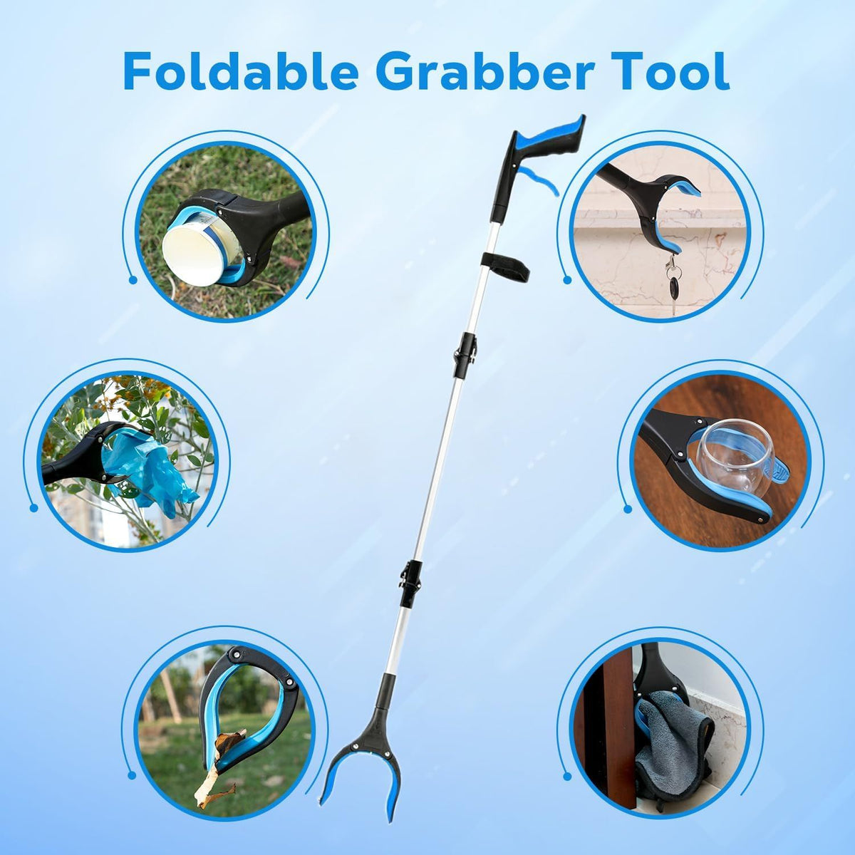 Extra Long Foldable Grabber Reacher Tool for Easy Reach