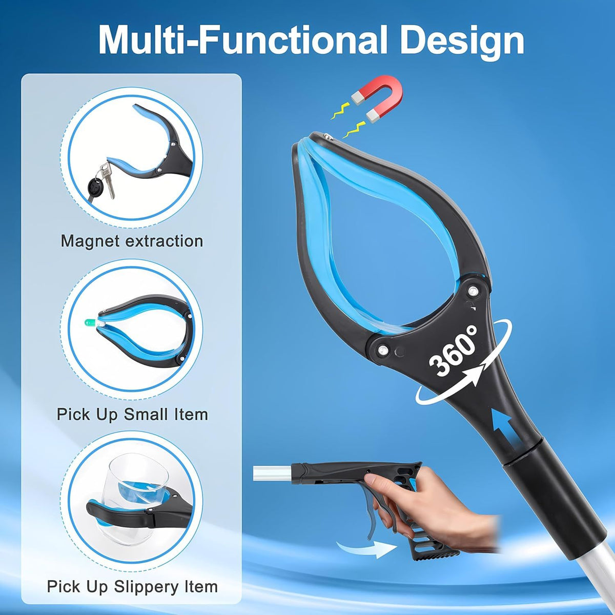 Extra Long Foldable Grabber Reacher Tool for Easy Reach