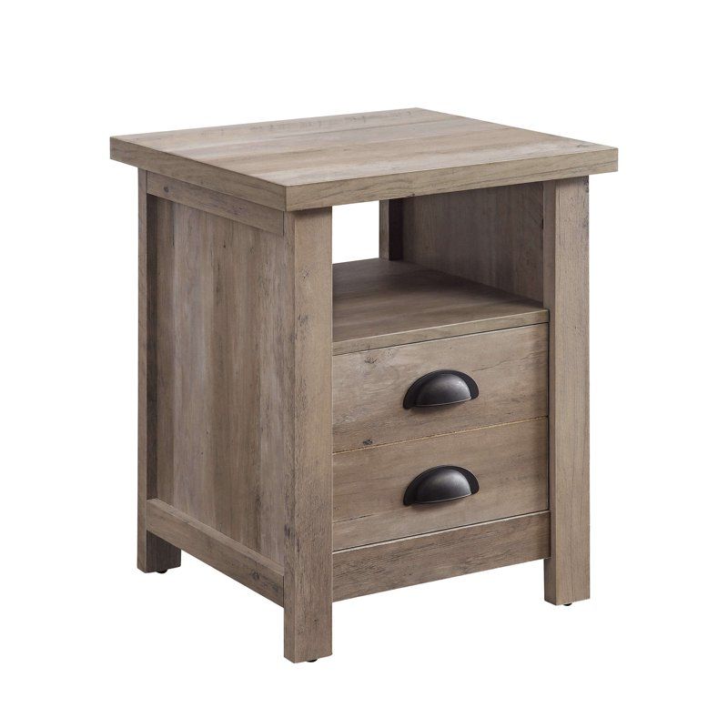 Granary Modern Farmhouse End Table in Rustic Gray