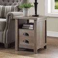 Granary Modern Farmhouse End Table in Rustic Gray