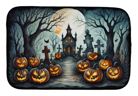 Spooky Graveyard Dish Drying Mat for Halloween Kitchens