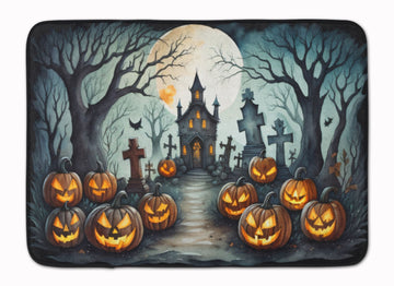 Spooky Halloween Kitchen Mat with Graveyard Design