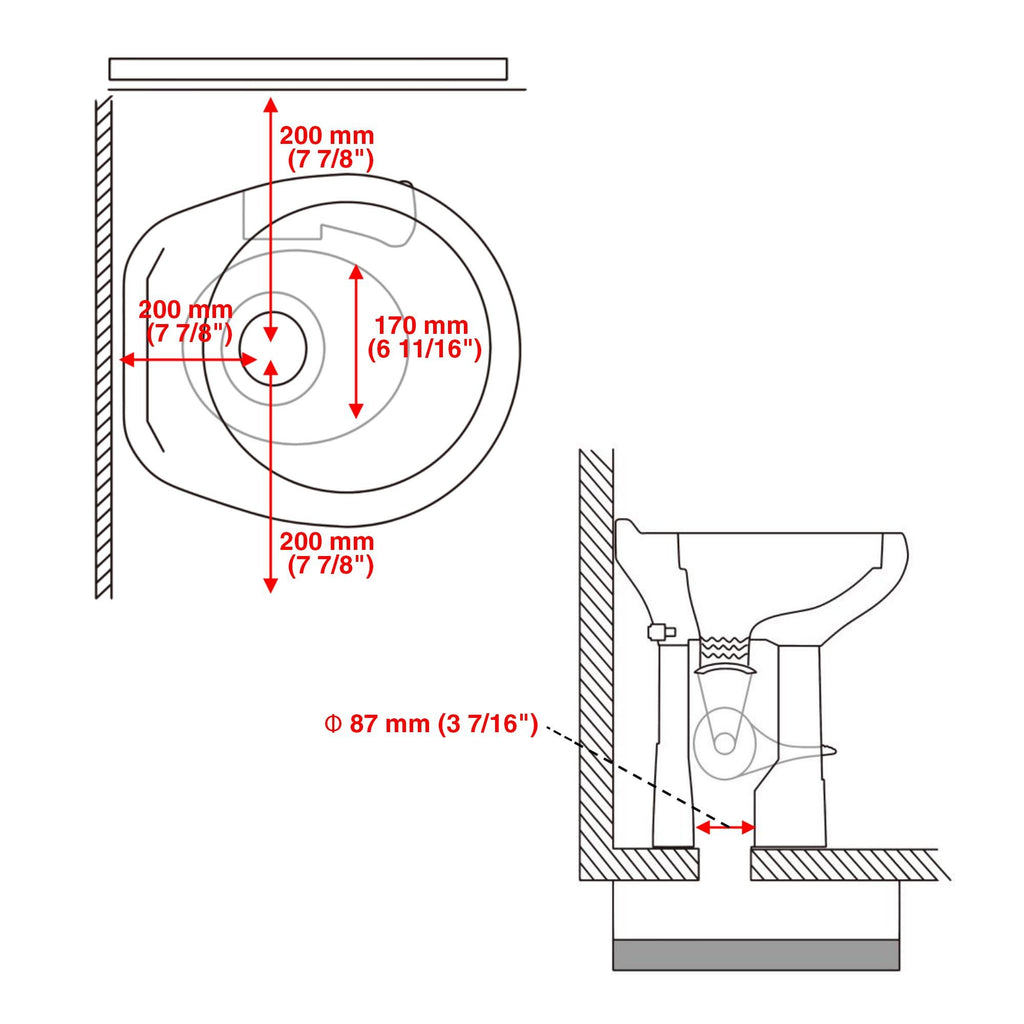 Pedal Gravity Flush Toilet for RV and Camper Comfort