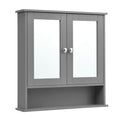 Gray Mirrored Bathroom Wall Cabinet