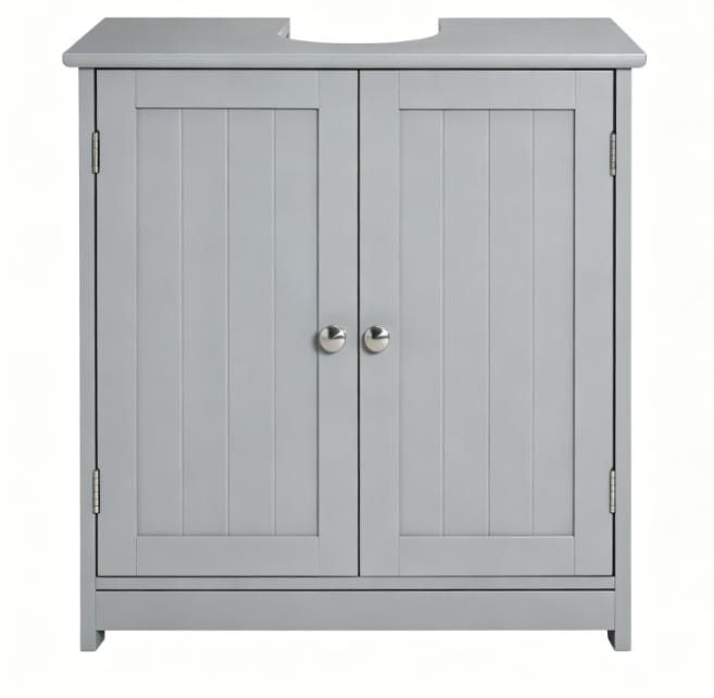 Gray Under-Sink Vanity Cabinet with Adjustable Shelf