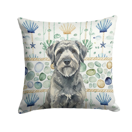 Gray Bouvier des Flandres Coastal Accent Pillow