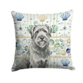 Gray Briard Coastal Sea Glass Indoor Outdoor Accent Pillow