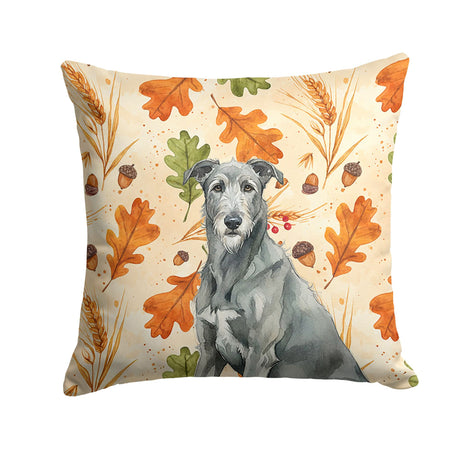 Gray Irish Wolfhound Fall Artwork Accent Pillow