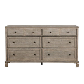 Gray Oak Finish Classic Transitional Bedroom Furniture 1pc Dresser of 8 Drawers Wooden
