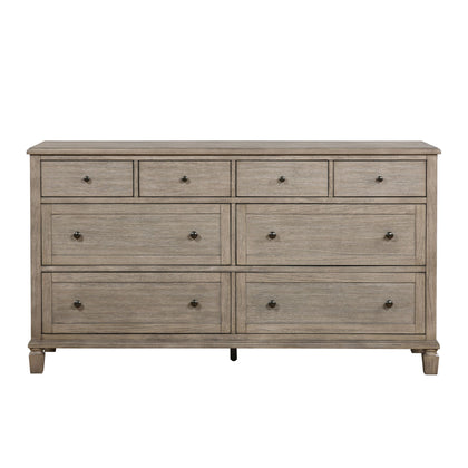Gray Oak Finish Classic Transitional Bedroom Furniture 1pc Dresser of 8 Drawers Wooden