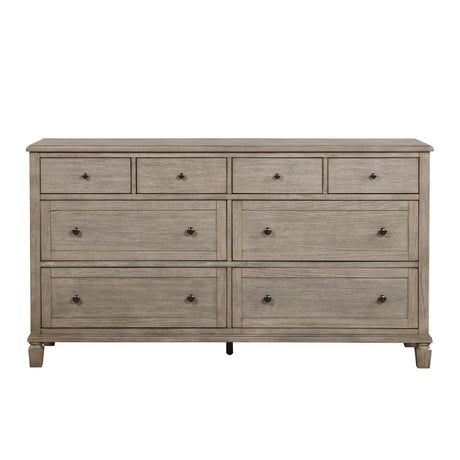 Gray Oak Finish Classic Transitional Bedroom Furniture 1pc Dresser of 8 Drawers Wooden