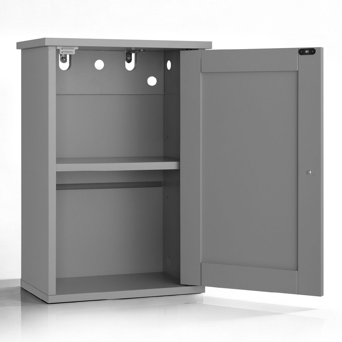 Stylish Grey Bathroom Wall Cabinet with Shelf