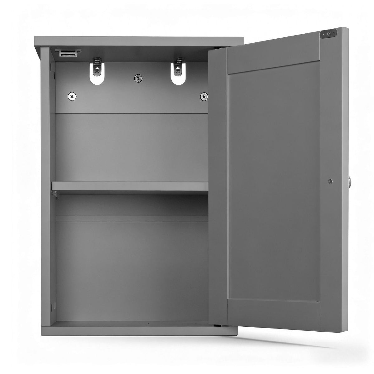 Stylish Grey Bathroom Wall Cabinet with Shelf