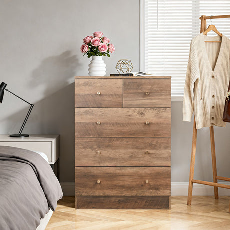 Gray particleboard with linen-textured melamine finish, 66*40*, 3+2 drawers, drawer