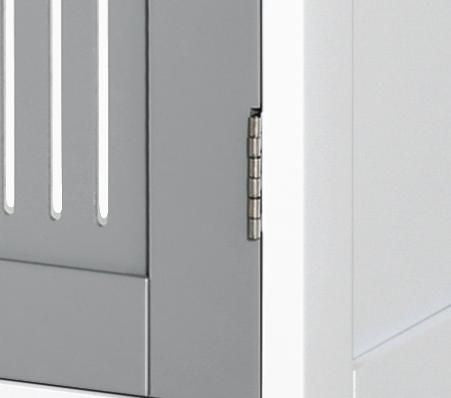 Gray and White Under Sink Pedestal Storage Cabinet