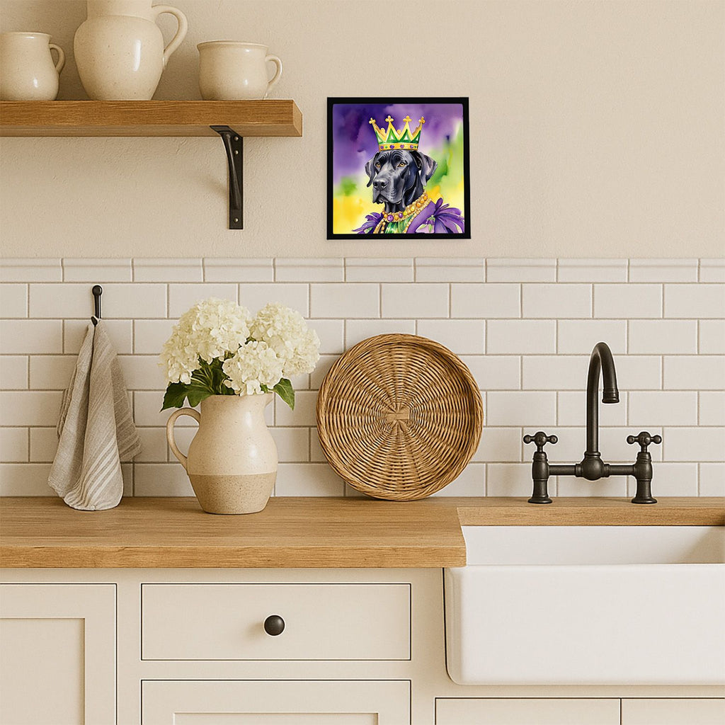 Great Dane King of Mardi Gras Framed Wall Art