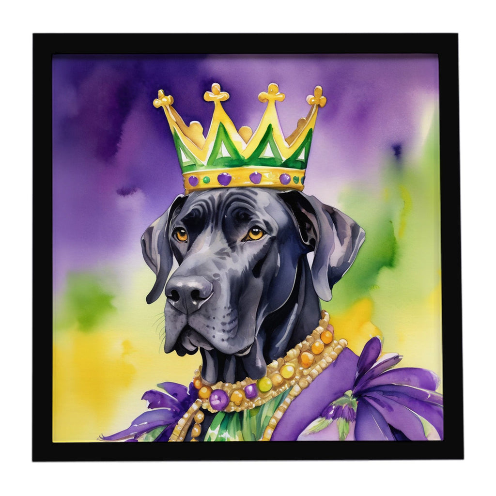 Great Dane King of Mardi Gras Framed Wall Art