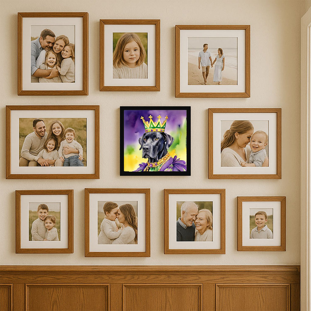 Great Dane King of Mardi Gras Framed Wall Art