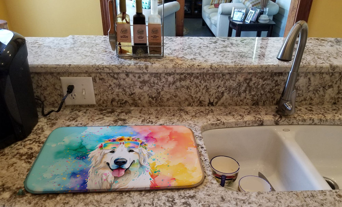 Premium Dish Drying Mat with Absorbent Polyester Face and Non-Slip Backing