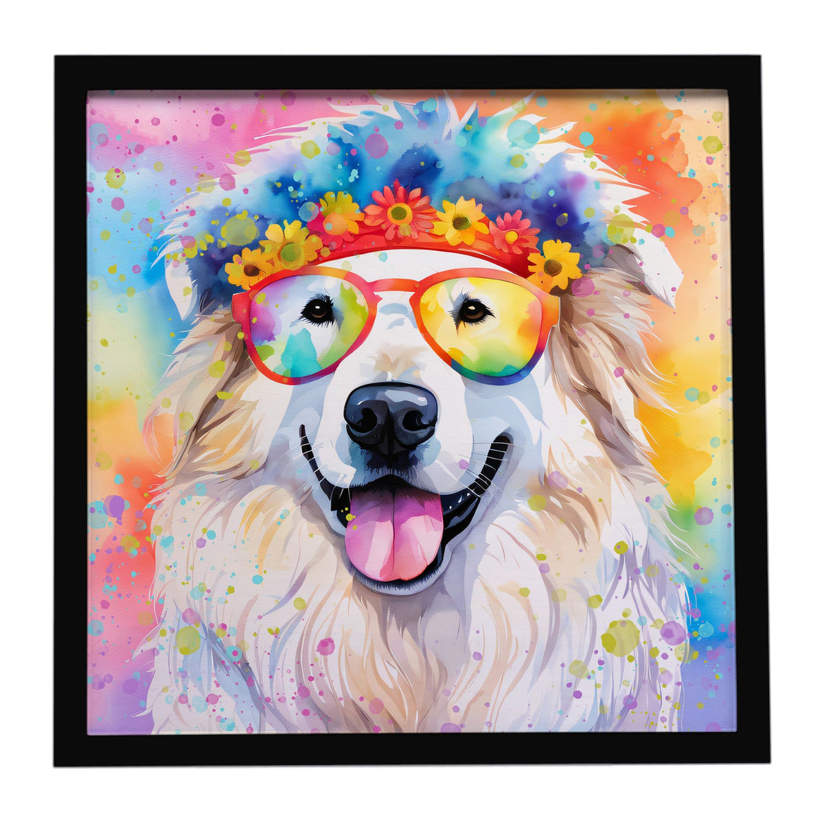 Great Pyrenees Hippie Dawg Framed Wall Print