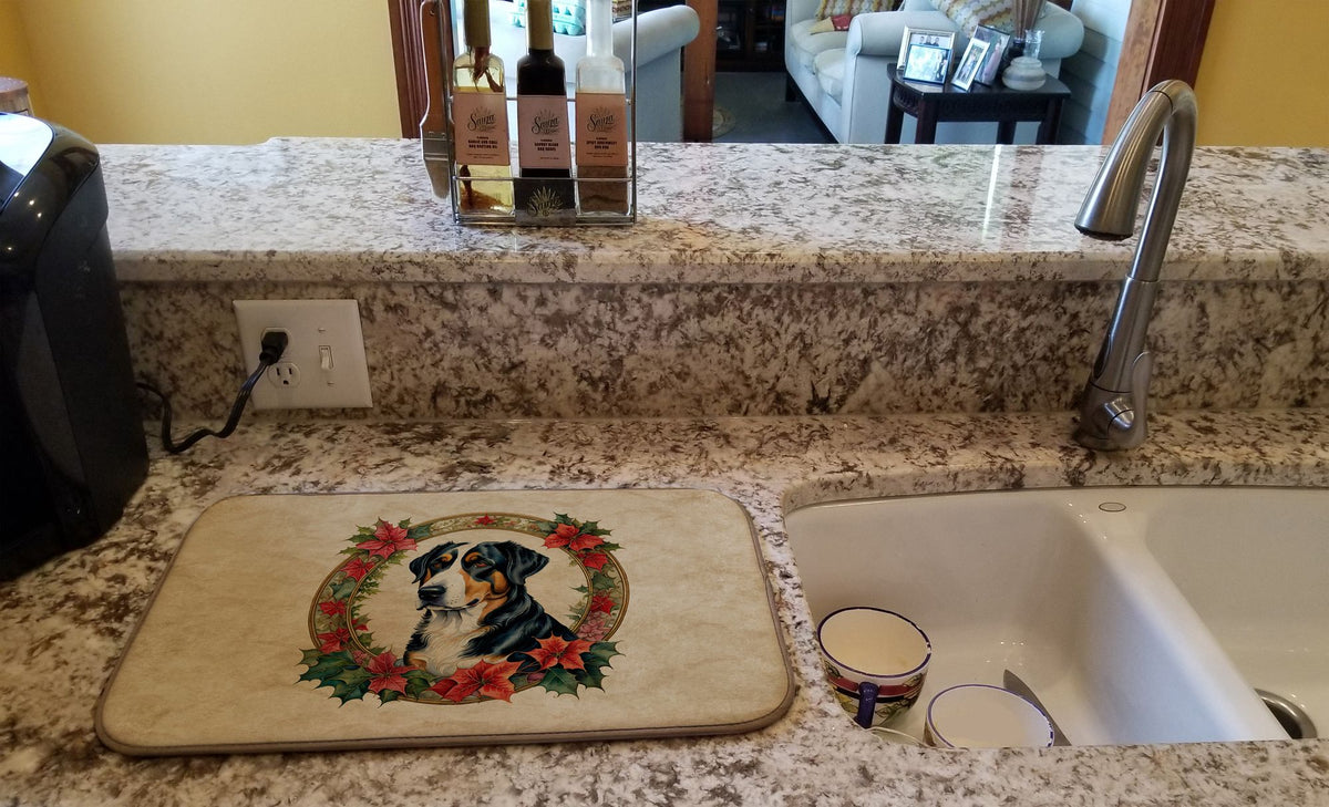 Greater Swiss Mountain Dog Christmas Dish Mat