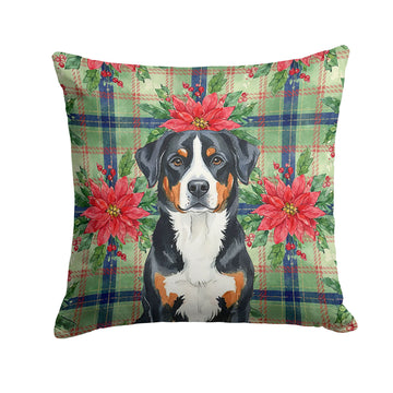Festive Poinsettia Design Decorative Throw Pillow