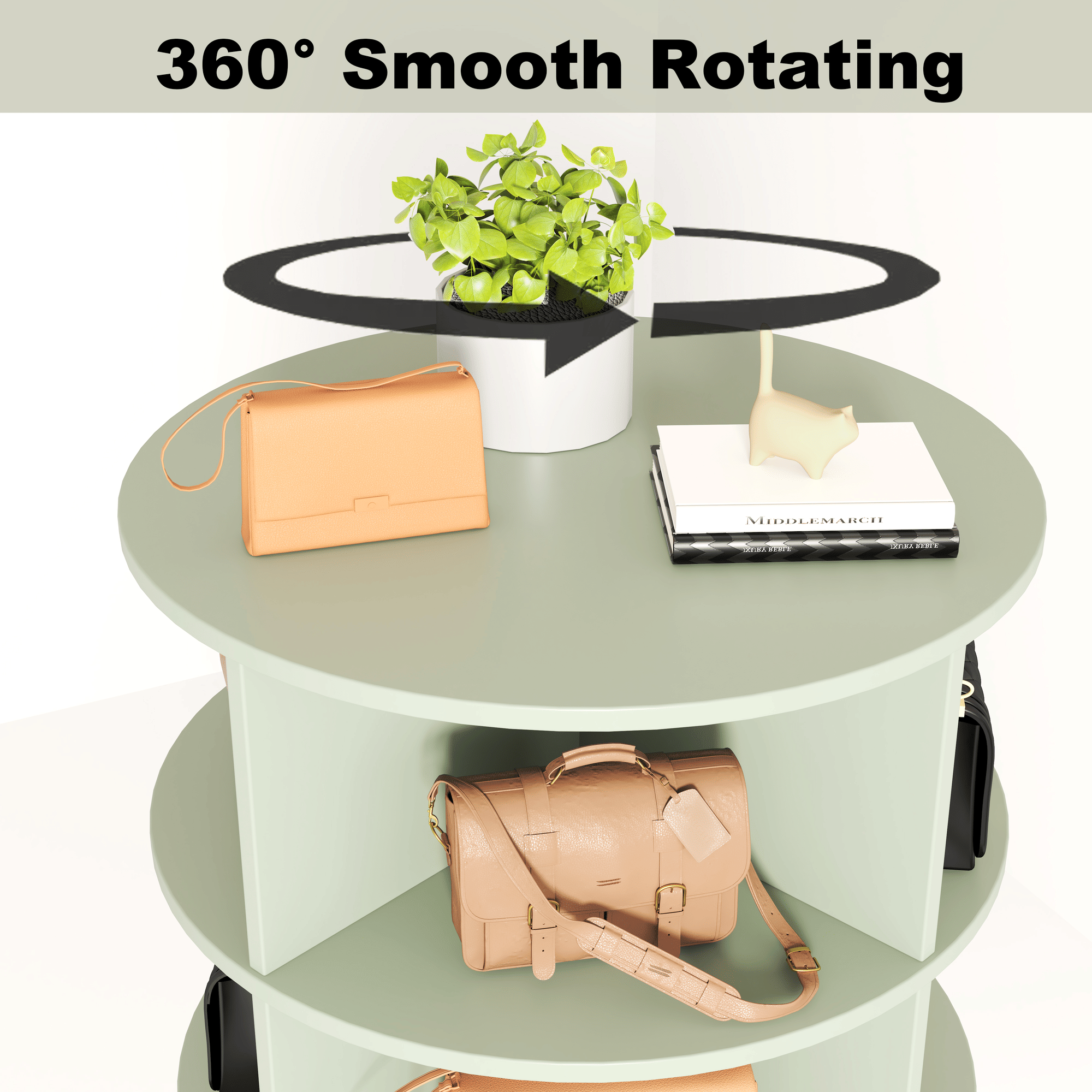 360° Rotating Shoe Cabinet – Fits 24 Pairs, Compact & Stylish