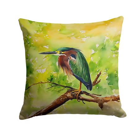 Green Heron Indoor and Outdoor Decorative Pillow