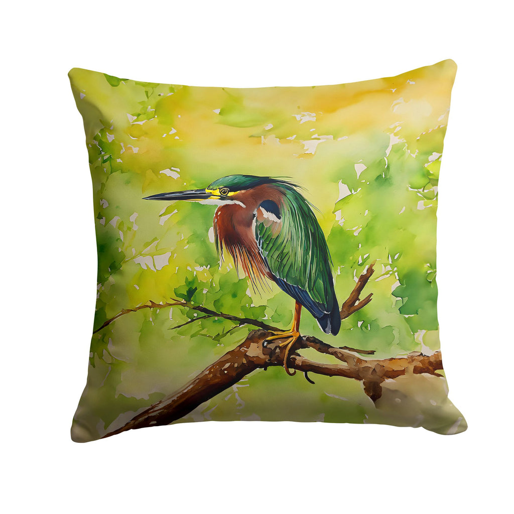 Green Heron Indoor and Outdoor Decorative Pillow