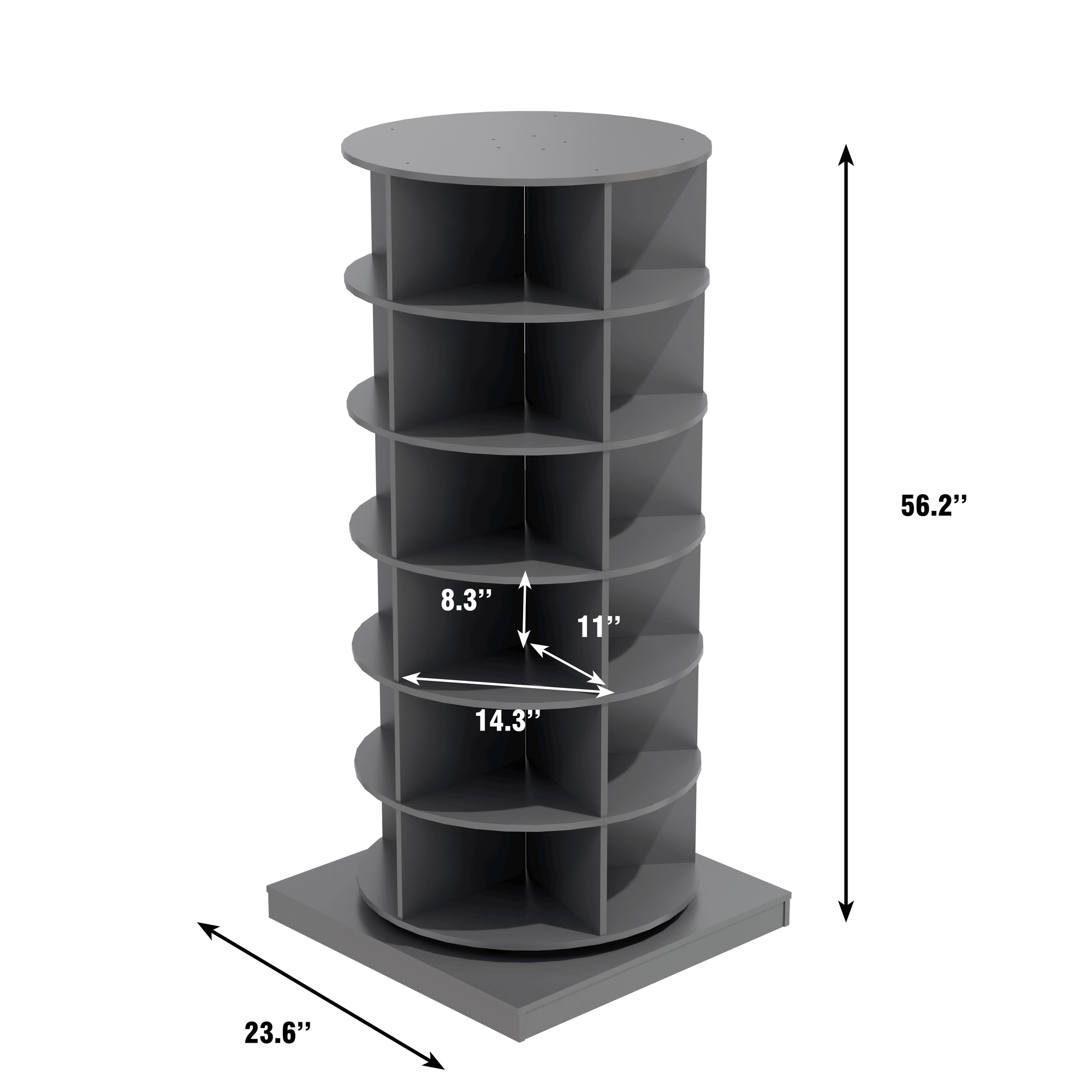360-Degree Rotating Shoe Cabinet with 6 Layers