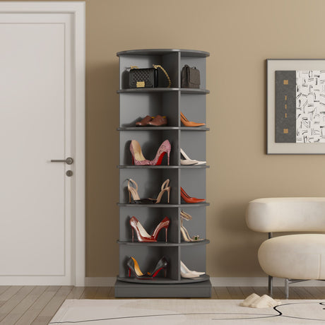 360-Degree Rotating Shoe Cabinet with 6 Layers