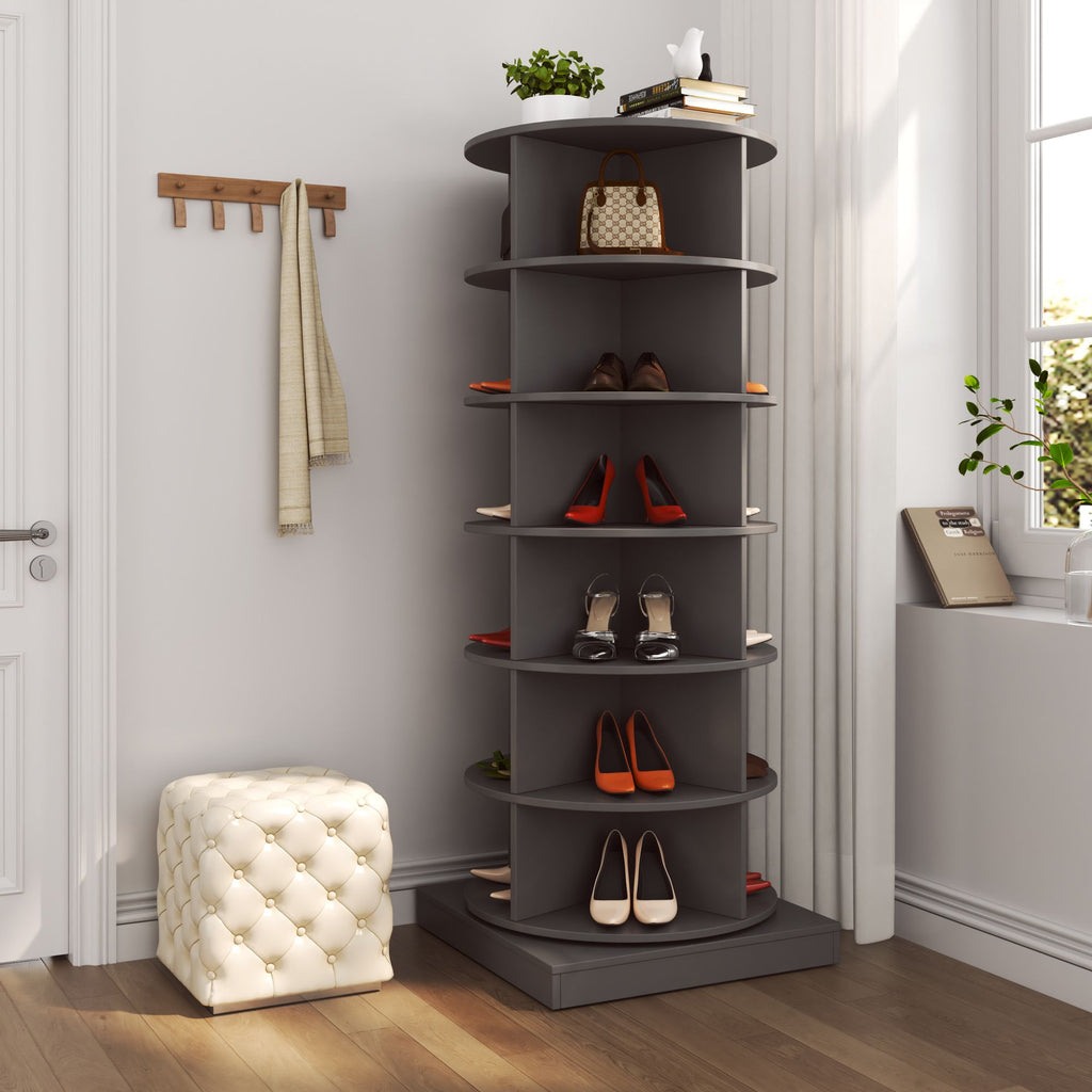 360-Degree Rotating Shoe Cabinet with 6 Layers