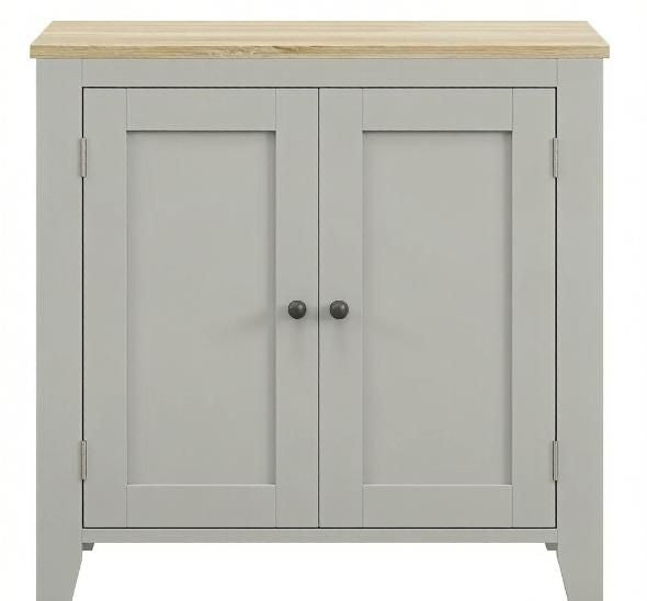 Gray Under-Sink Bathroom Cabinet with Adjustable Shelf