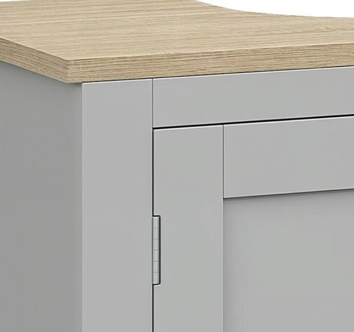 Gray Under-Sink Bathroom Cabinet with Adjustable Shelf