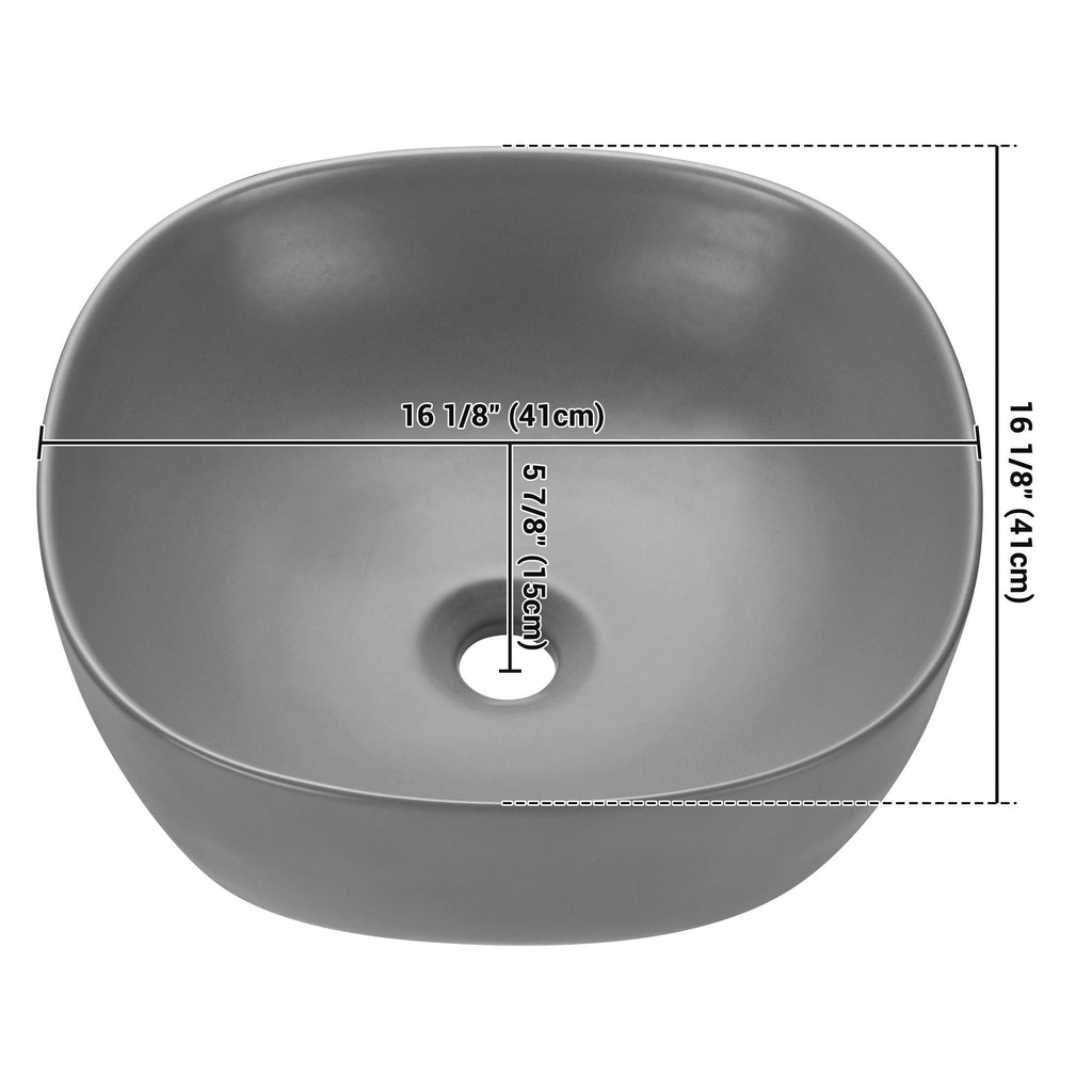Aquaterior Cement Gray Industrial Bathroom Sink